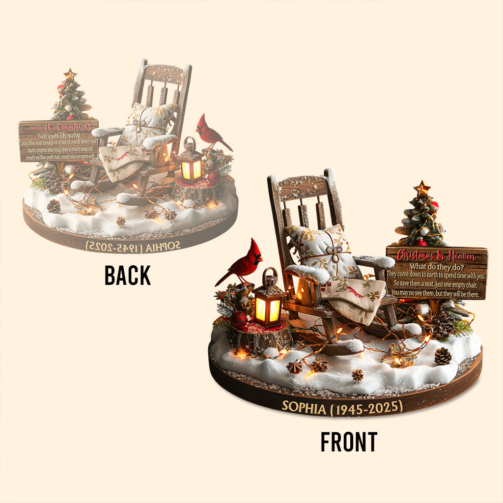 Christmas In Heaven - Personalized Memorial Custom Shaped Acrylic Plaque