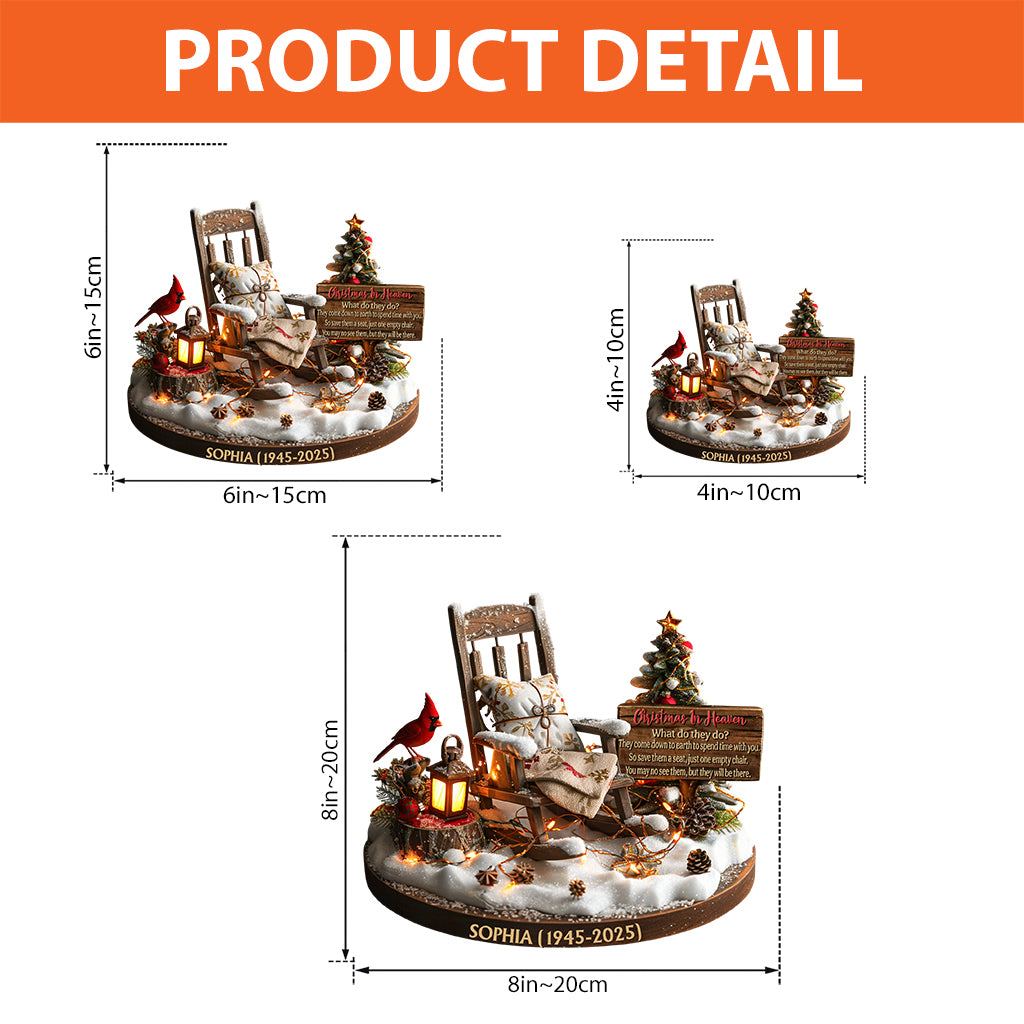 Christmas In Heaven - Personalized Memorial Custom Shaped Acrylic Plaque