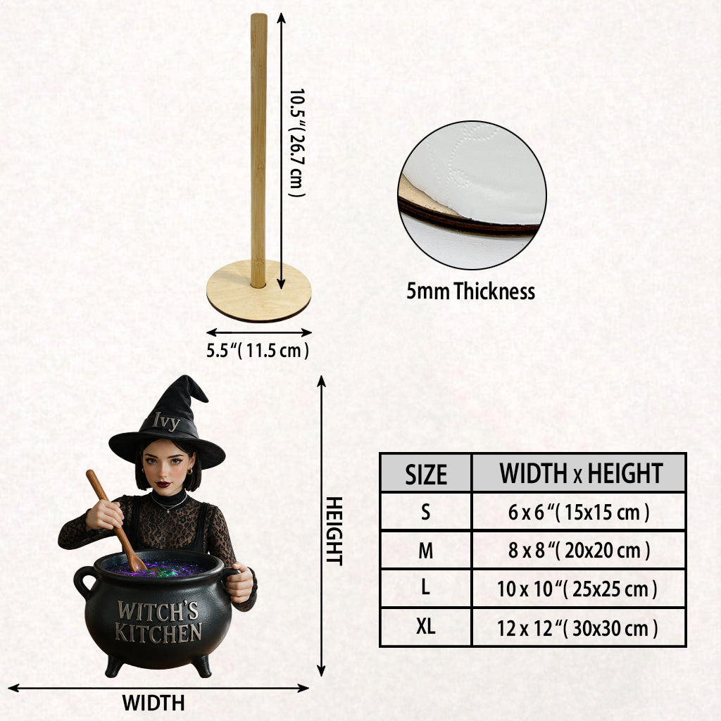 Witch's Kitchen - Personalized Witch Paper Towel Stand & Notebook & LED Acrylic Sign Gift Set