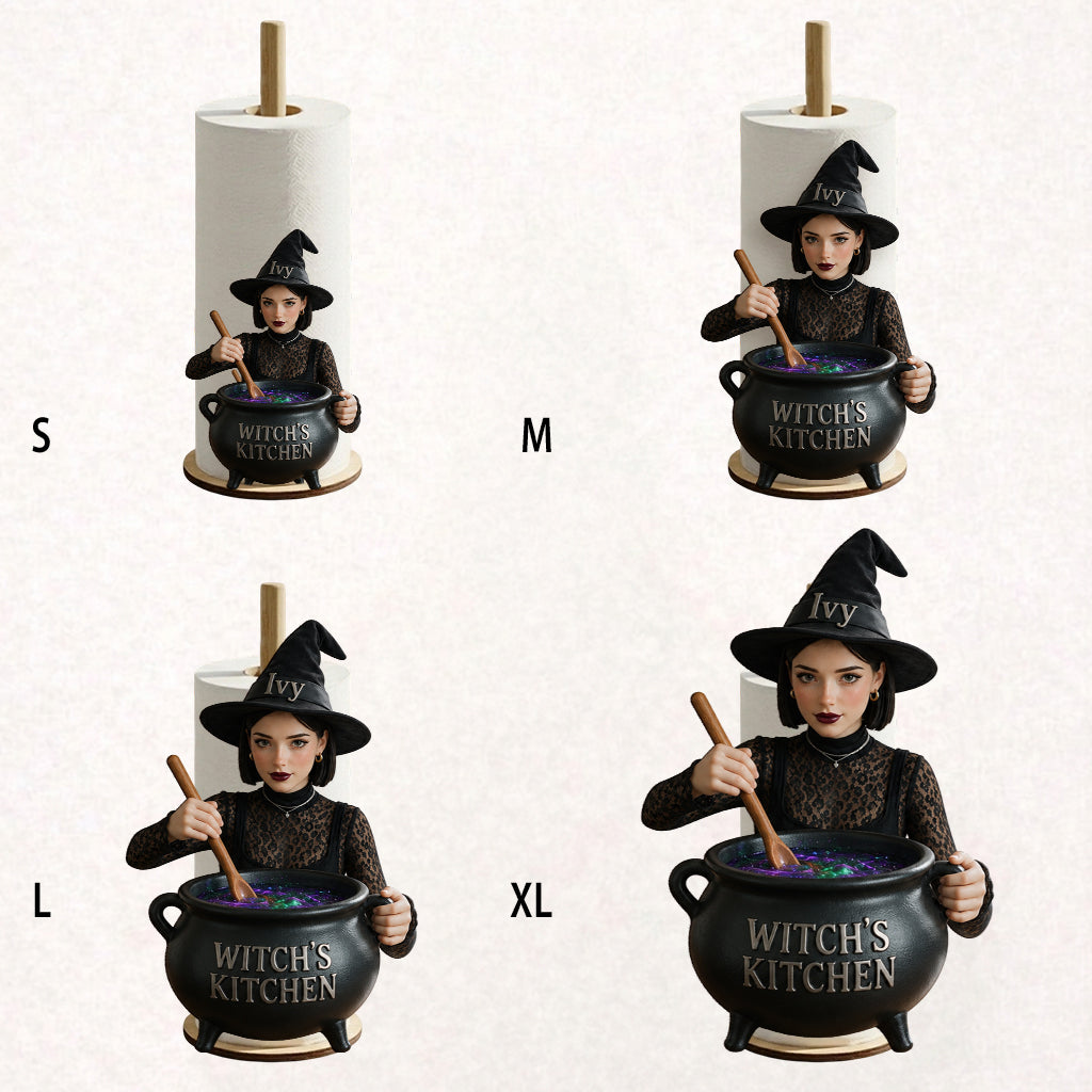 Witch's Kitchen - Personalized Witch Paper Towel Stand & Notebook & LED Acrylic Sign Gift Set