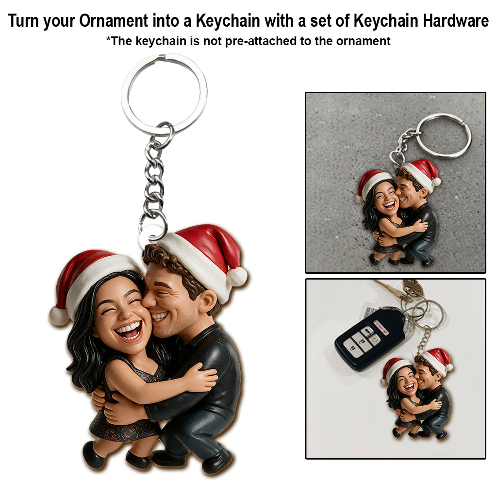 Funny Caricature Ornament For Any Photo - Personalized Couple Ornament