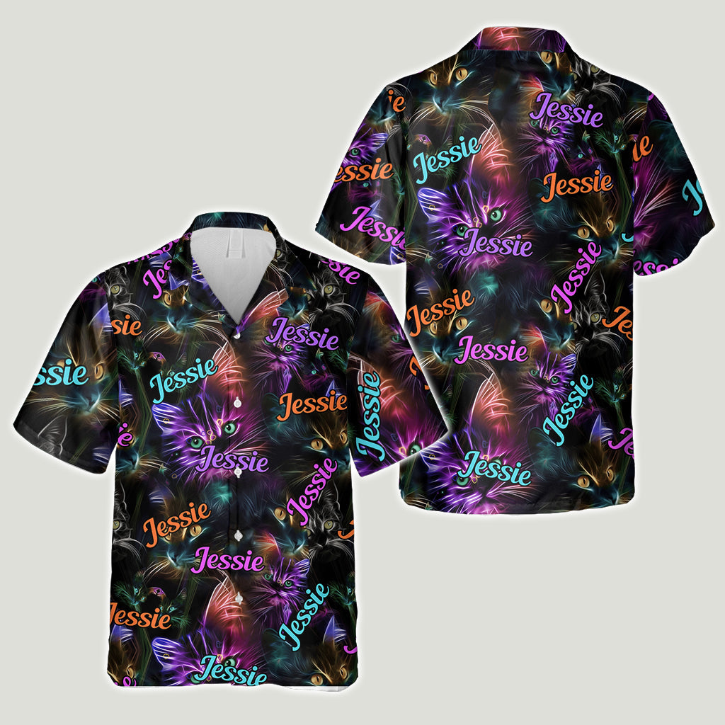 Cat Neon - Personalized Cat Hawaiian Shirt