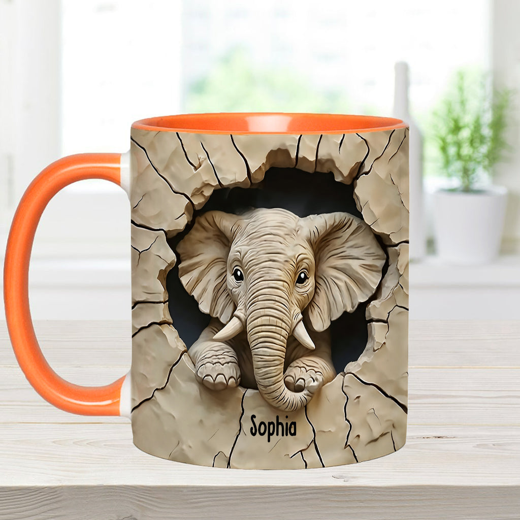 Love Elephant - Personalized Elephant Accent Mug