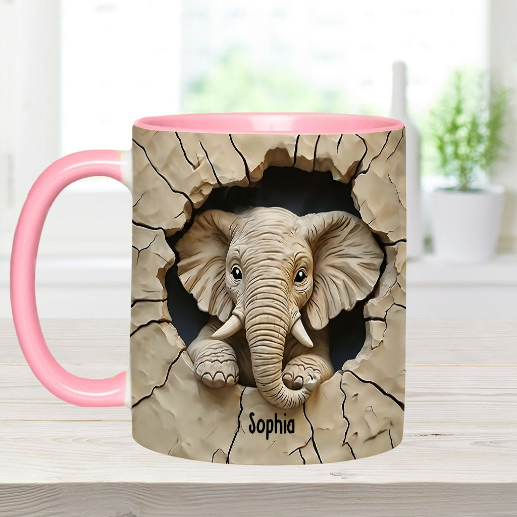 Love Elephant - Personalized Elephant Accent Mug