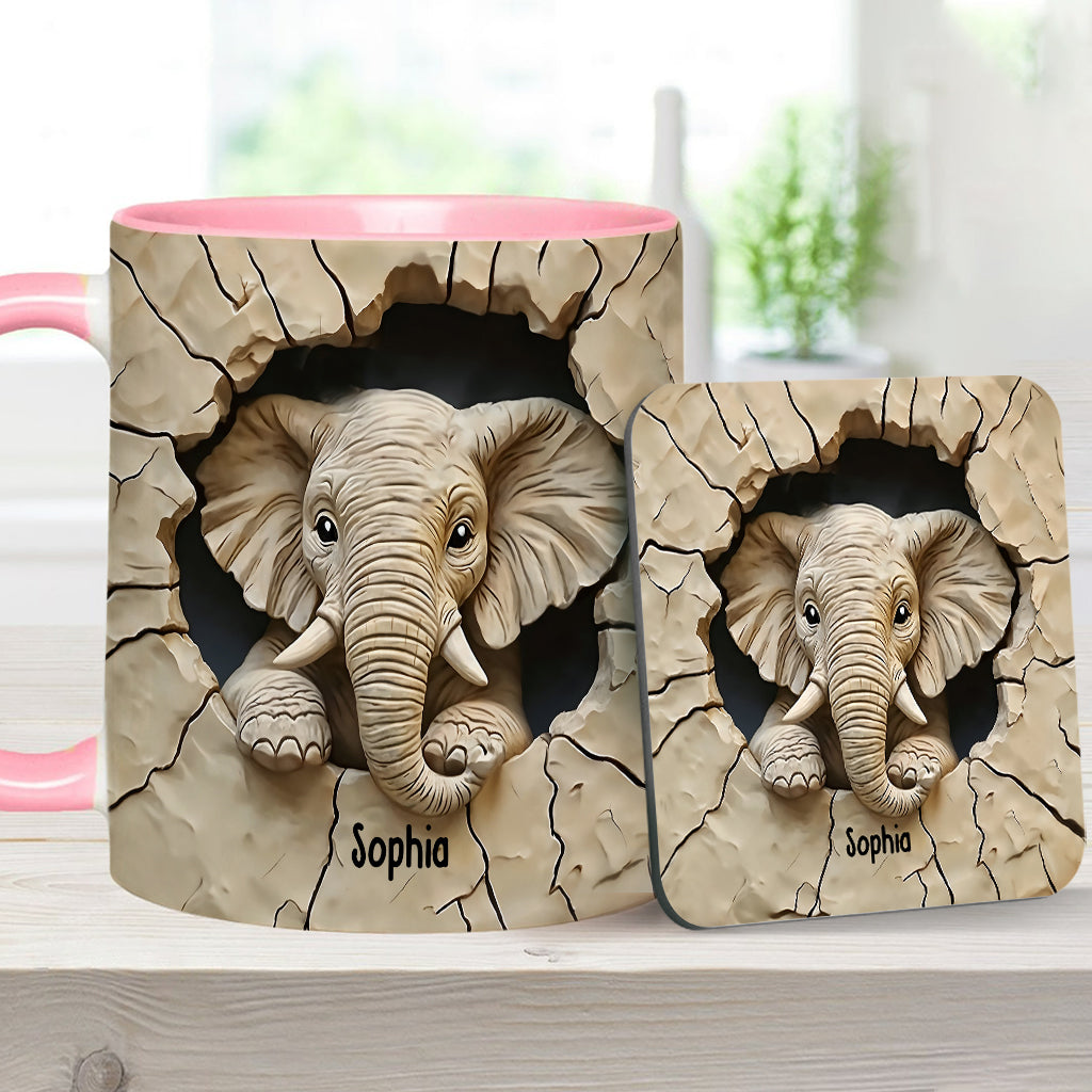 Love Elephant - Personalized Elephant Accent Mug