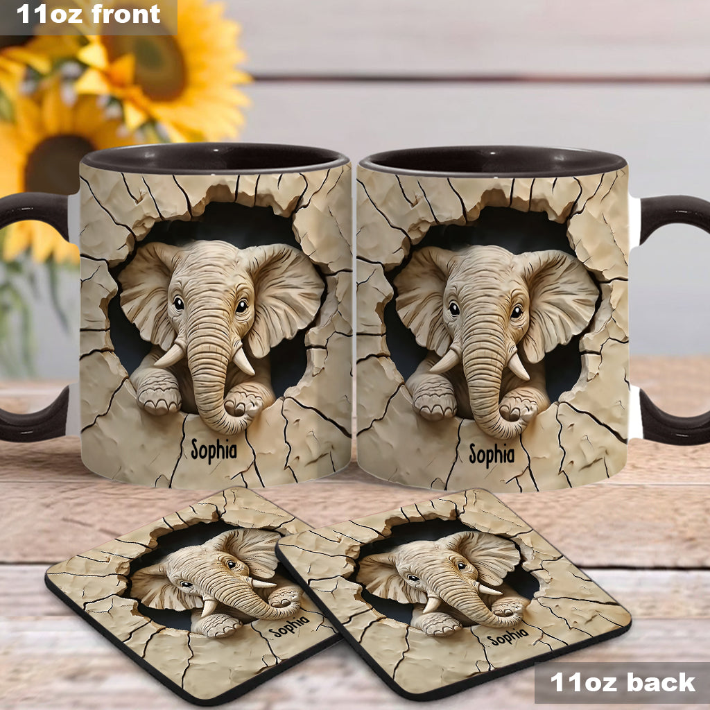 Love Elephant - Personalized Elephant Accent Mug