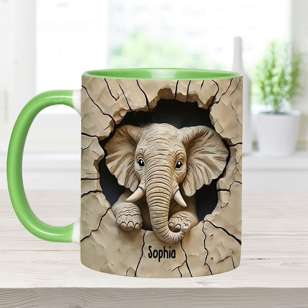 Love Elephant - Personalized Elephant Accent Mug