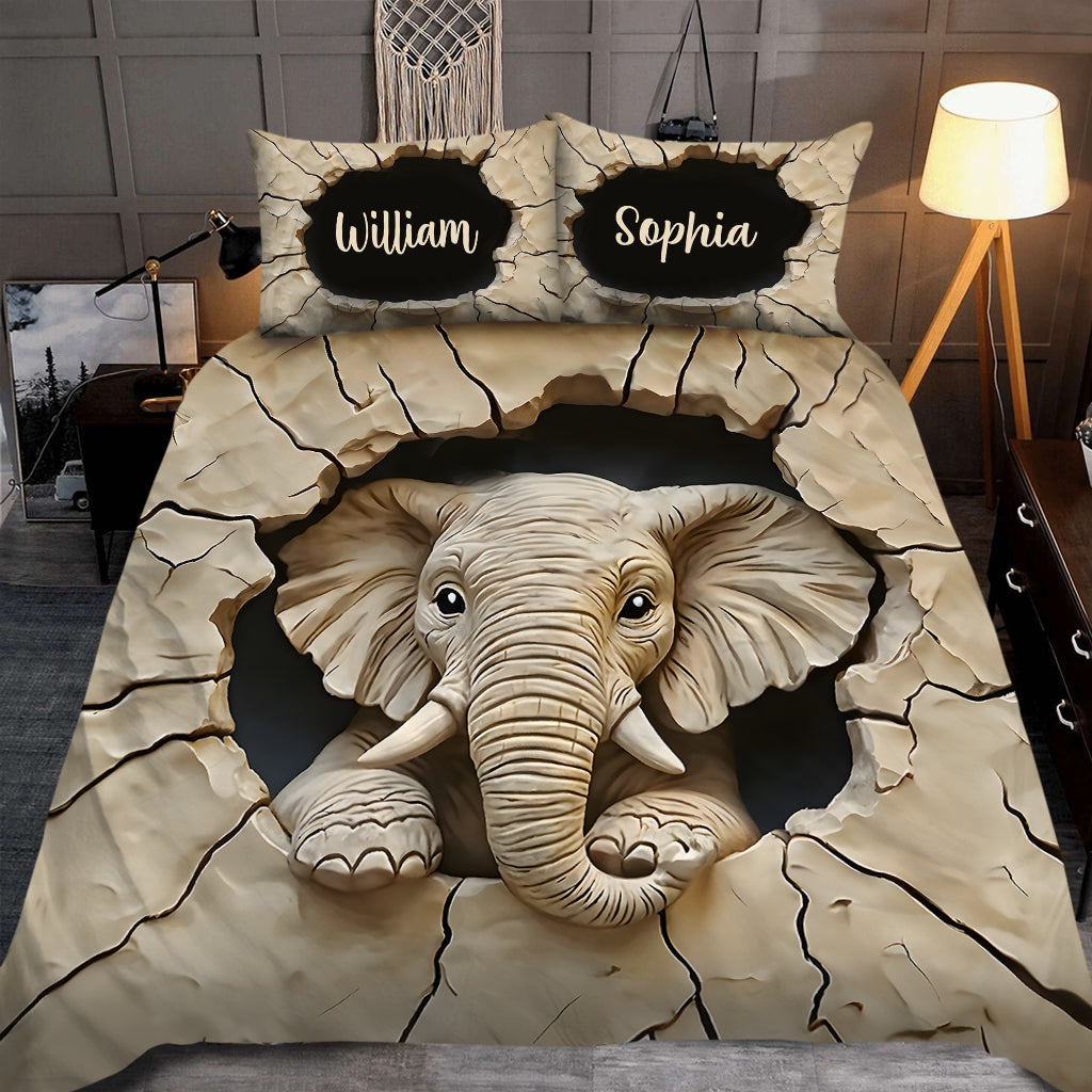 Love Elephant - Personalized Elephant Bedding Set