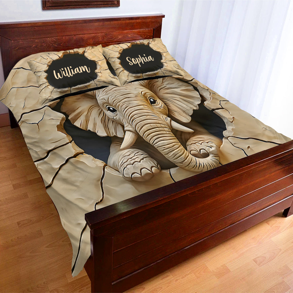 Love Elephant - Personalized Elephant Bedding Set