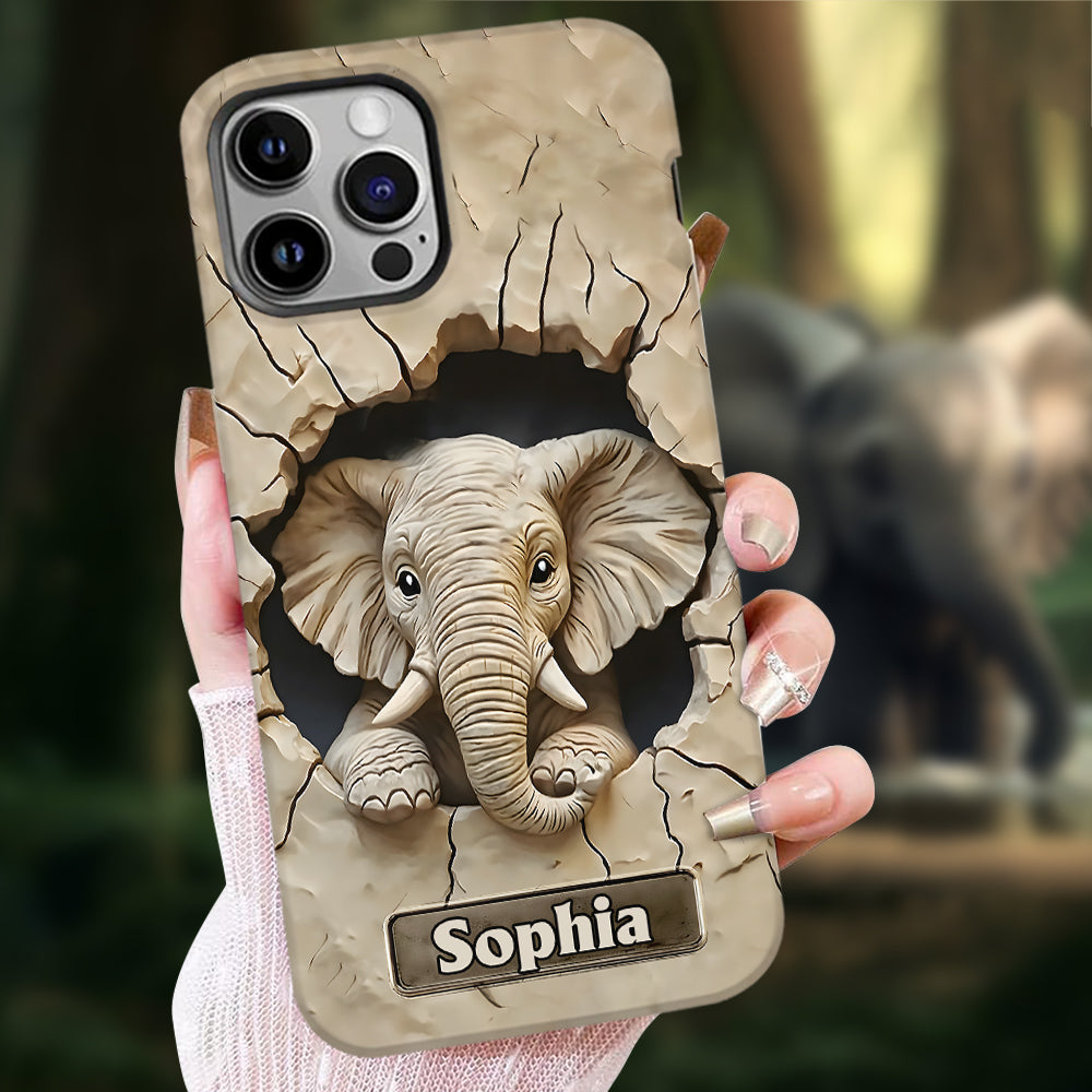 Love Elephant - Personalized Elephant Full Print Phone Case