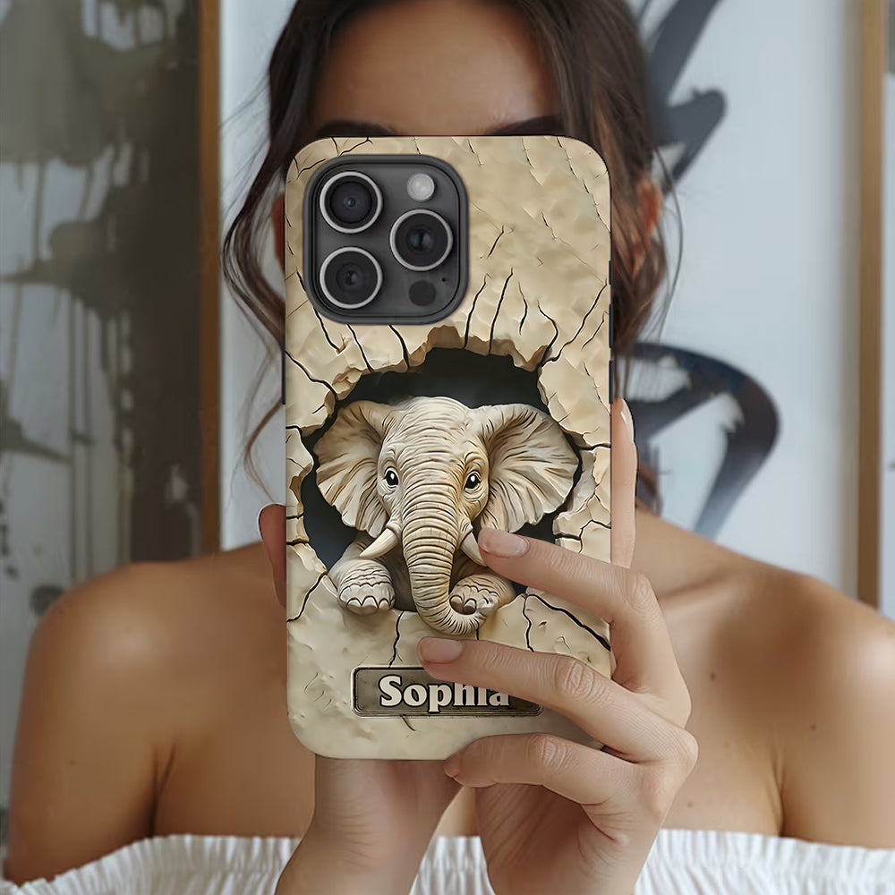 Love Elephant - Personalized Elephant Full Print Phone Case