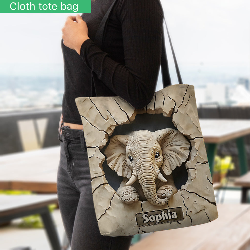 Love Elephant - Personalized Elephant Tote Bag