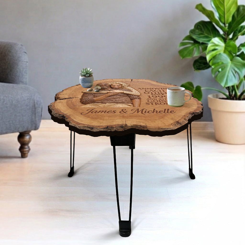 Growing Old Together - Personalized Couple Table Custom Shape