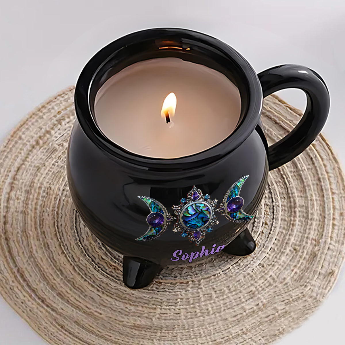 Beautiful Triple Moon - Personalized Witch Cauldron Mug