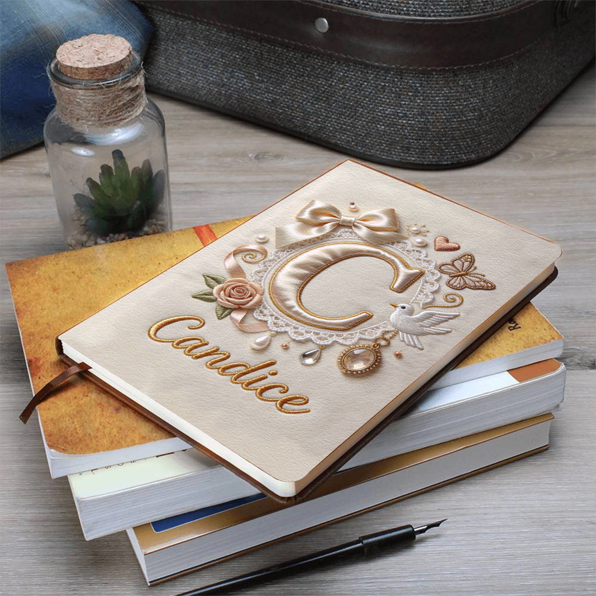 Customize Your Initial Letter - Personalized Self Love Leather Journal