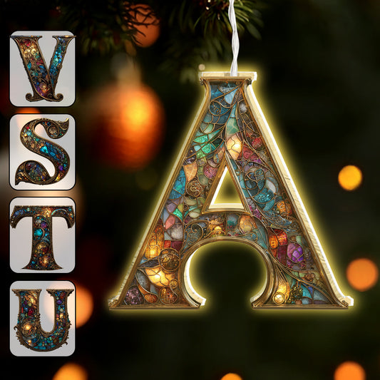 Colorful Initial - Personalized Family LED Light Ornament