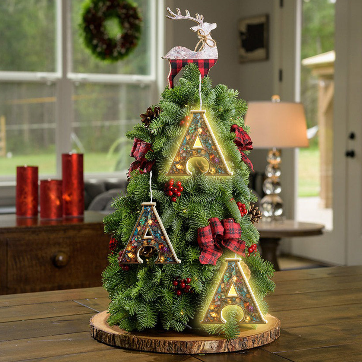 Colorful Initial - Personalized Family LED Light Ornament