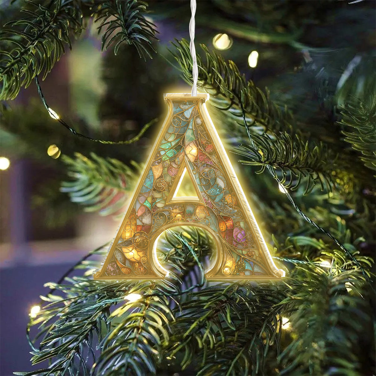 Colorful Initial - Personalized Family LED Light Ornament