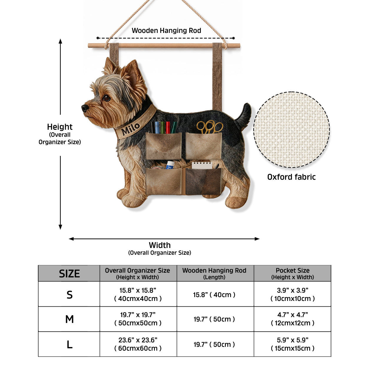 Gift For Dog Lovers - Personalized Dog Hanging Organizer