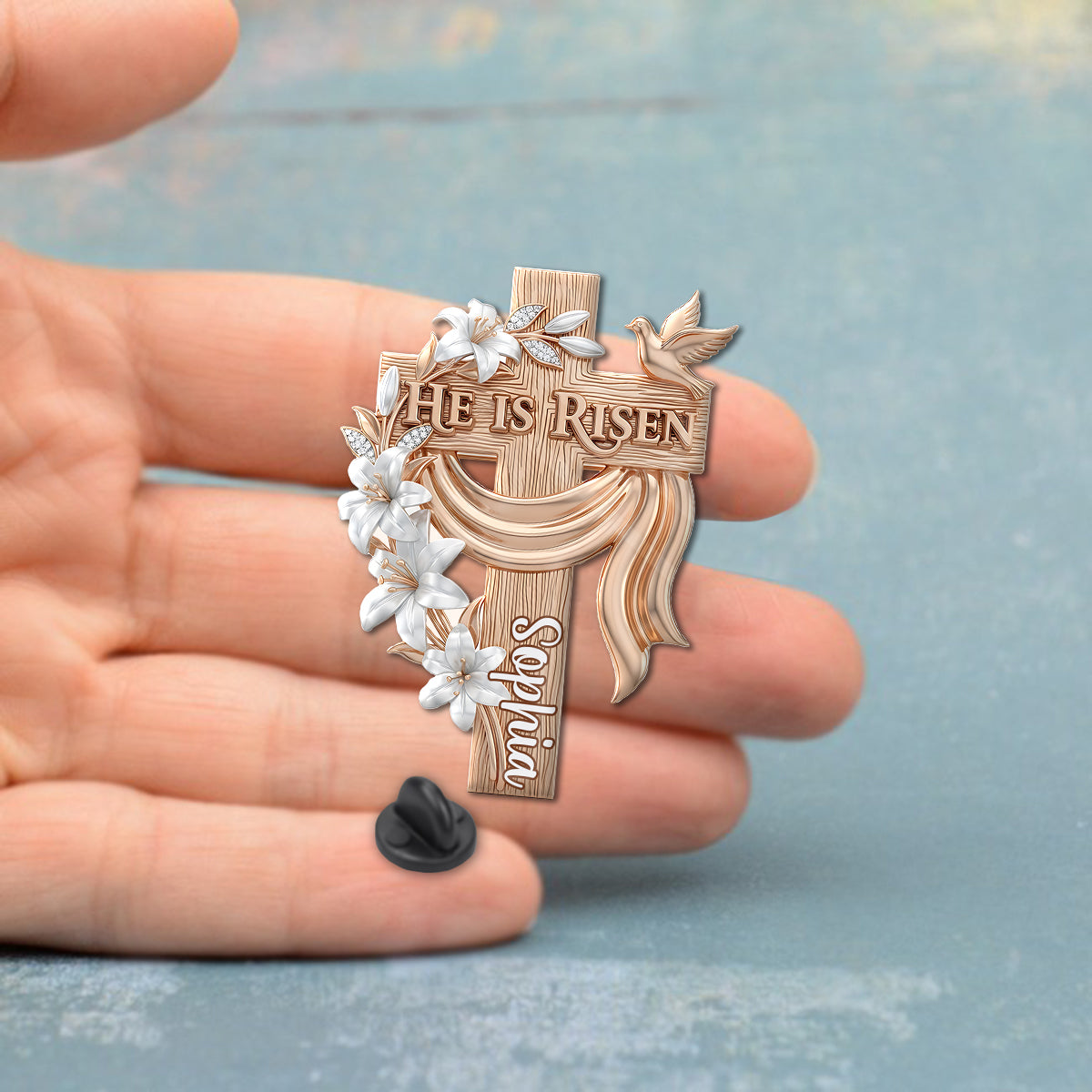 He Is Risen - Personalized Christian Pin