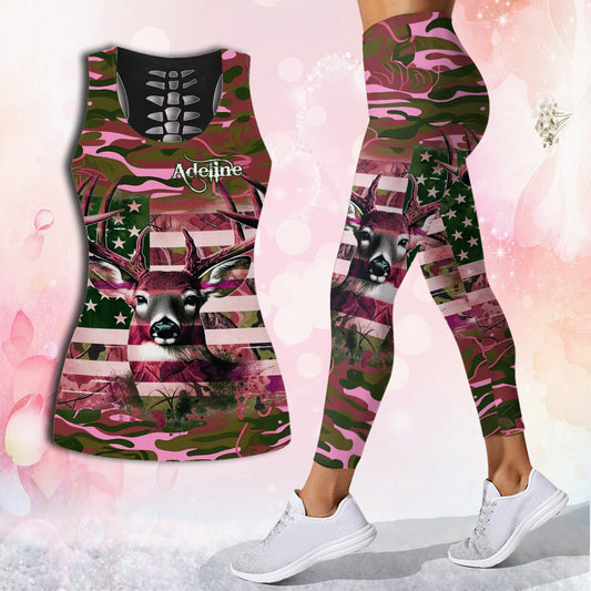 Country Girl - Personalized Hunting Hollow Tank Top and Leggings