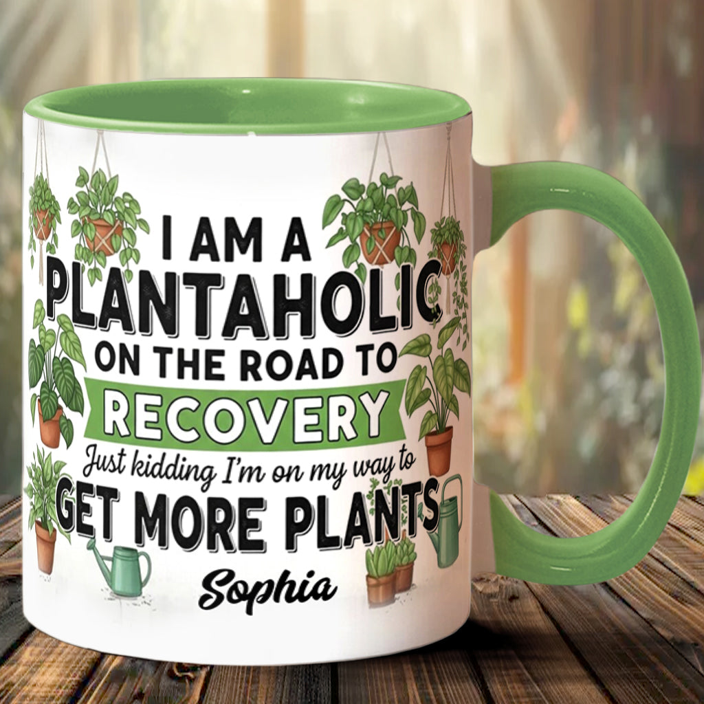 Plantaholic On The Road To Recovery - Personalized Gardening Accent Mug