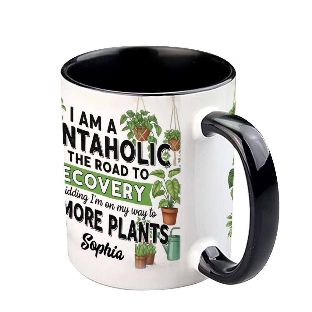Plantaholic On The Road To Recovery - Personalized Gardening Accent Mug