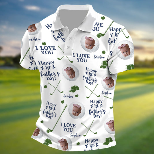 Golf Balls First Fathers Day - Personalized Father Polo Shirt