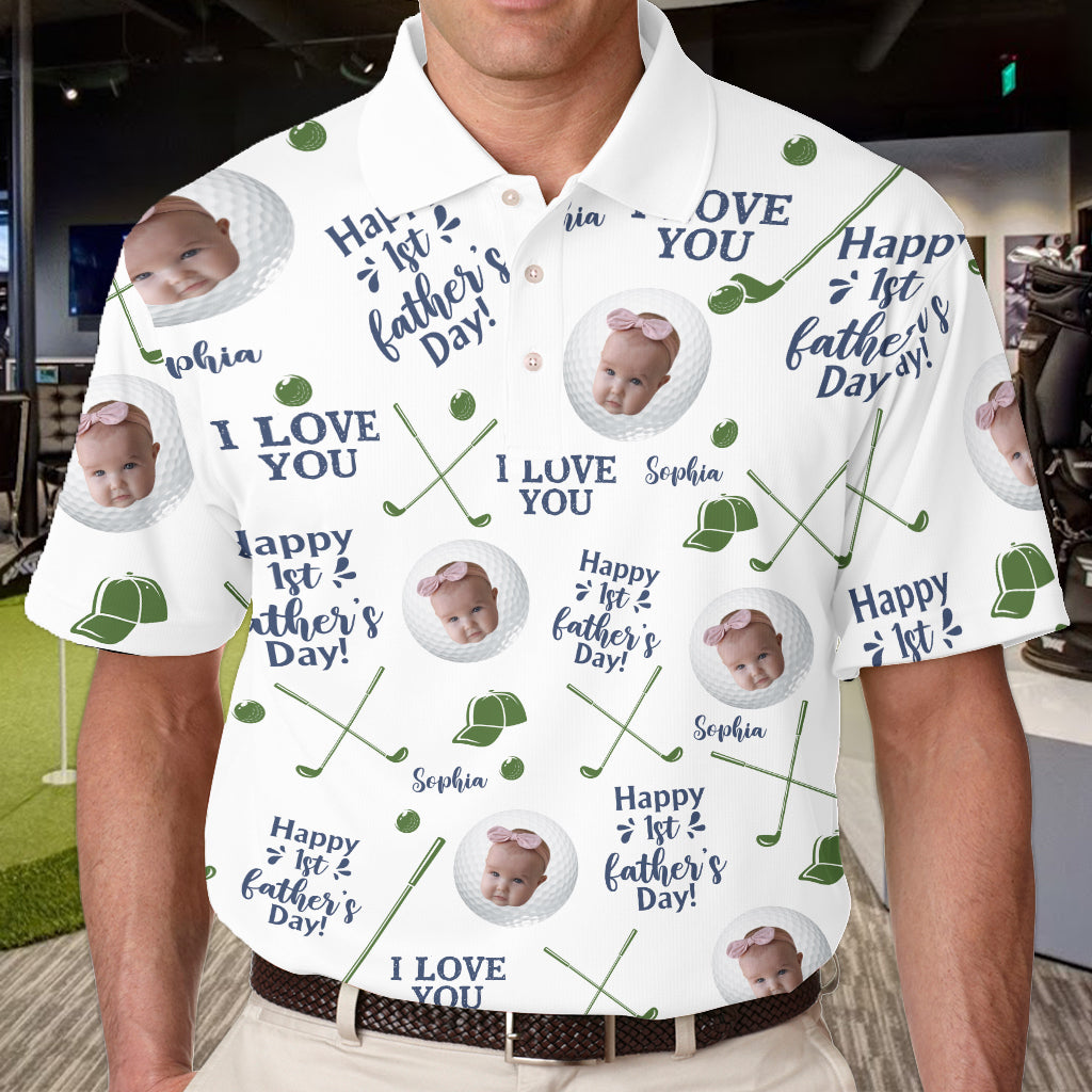 Golf Balls First Fathers Day - Personalized Father Polo Shirt