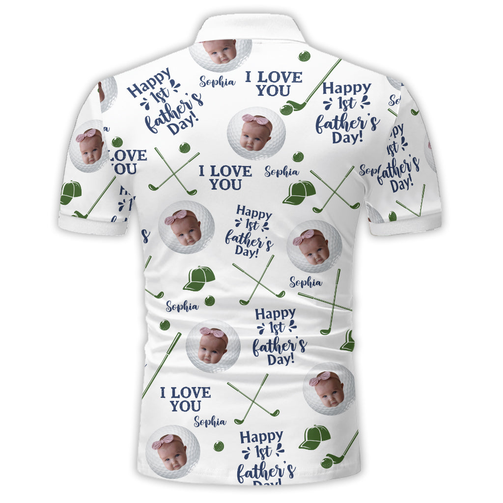 Golf Balls First Fathers Day - Personalized Father Polo Shirt