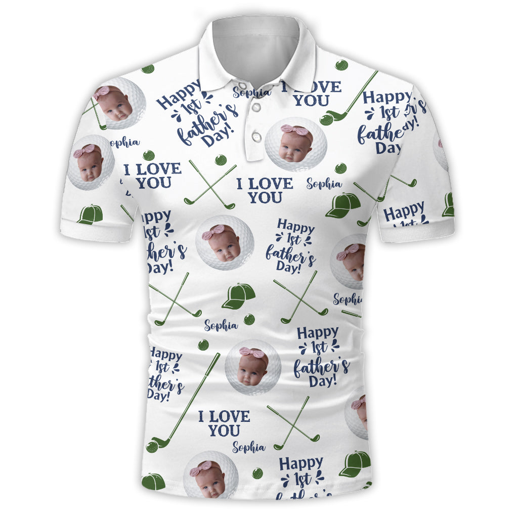 Golf Balls First Fathers Day - Personalized Father Polo Shirt