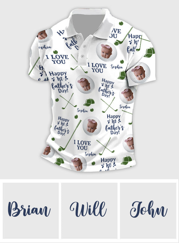 Golf Balls First Fathers Day - Personalized Father Polo Shirt