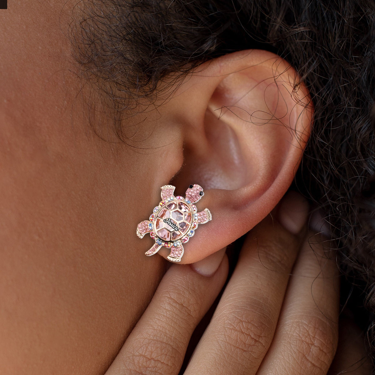 Cute Turtle - Personalized Turtle Stud Earrings