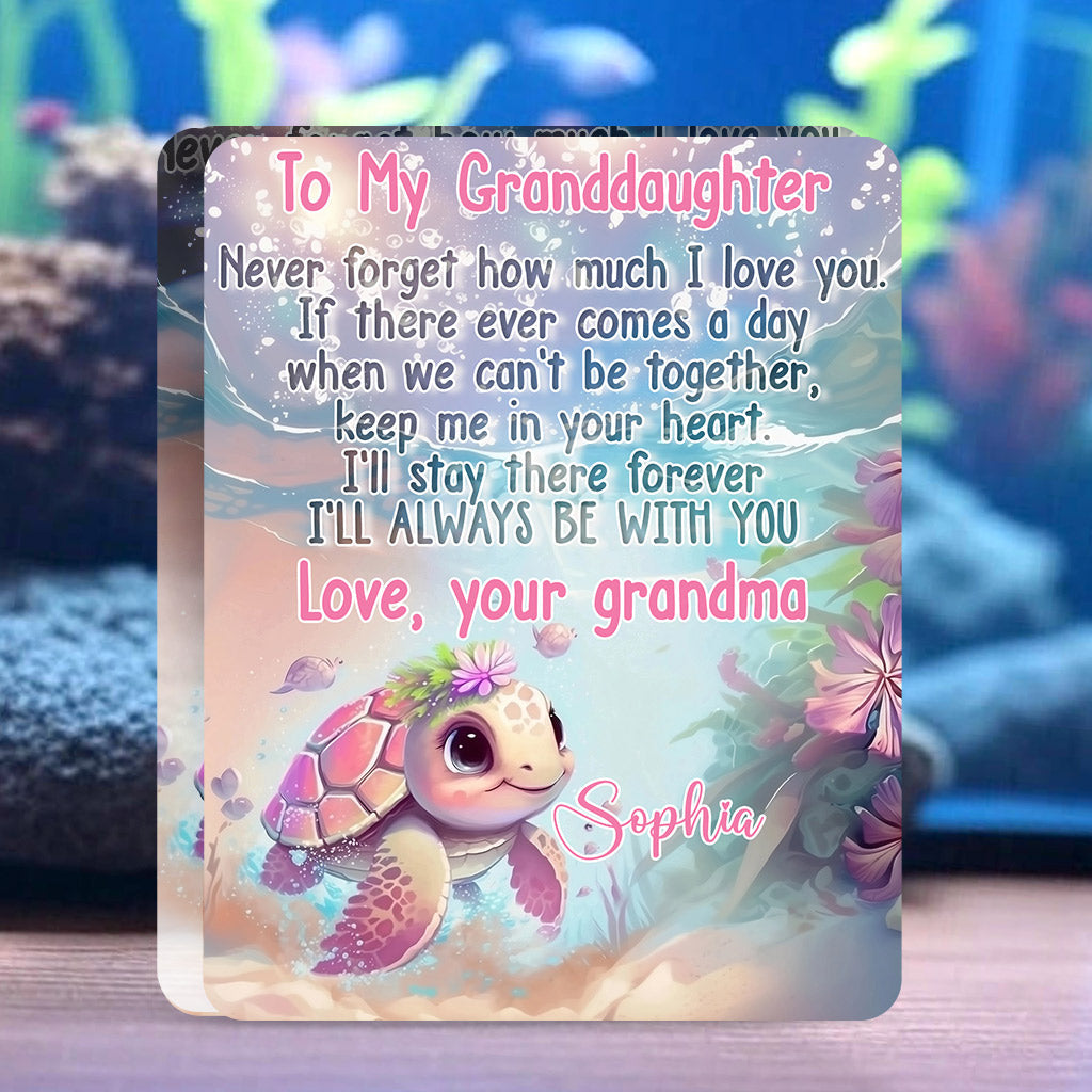 To My Granddaughter Turtle Sea Vibe - Personalized Kid Custom Shaped Acrylic Plaque
