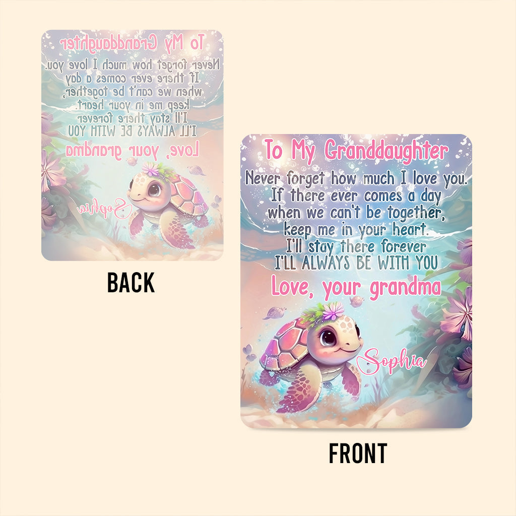 To My Granddaughter Turtle Sea Vibe - Personalized Kid Custom Shaped Acrylic Plaque