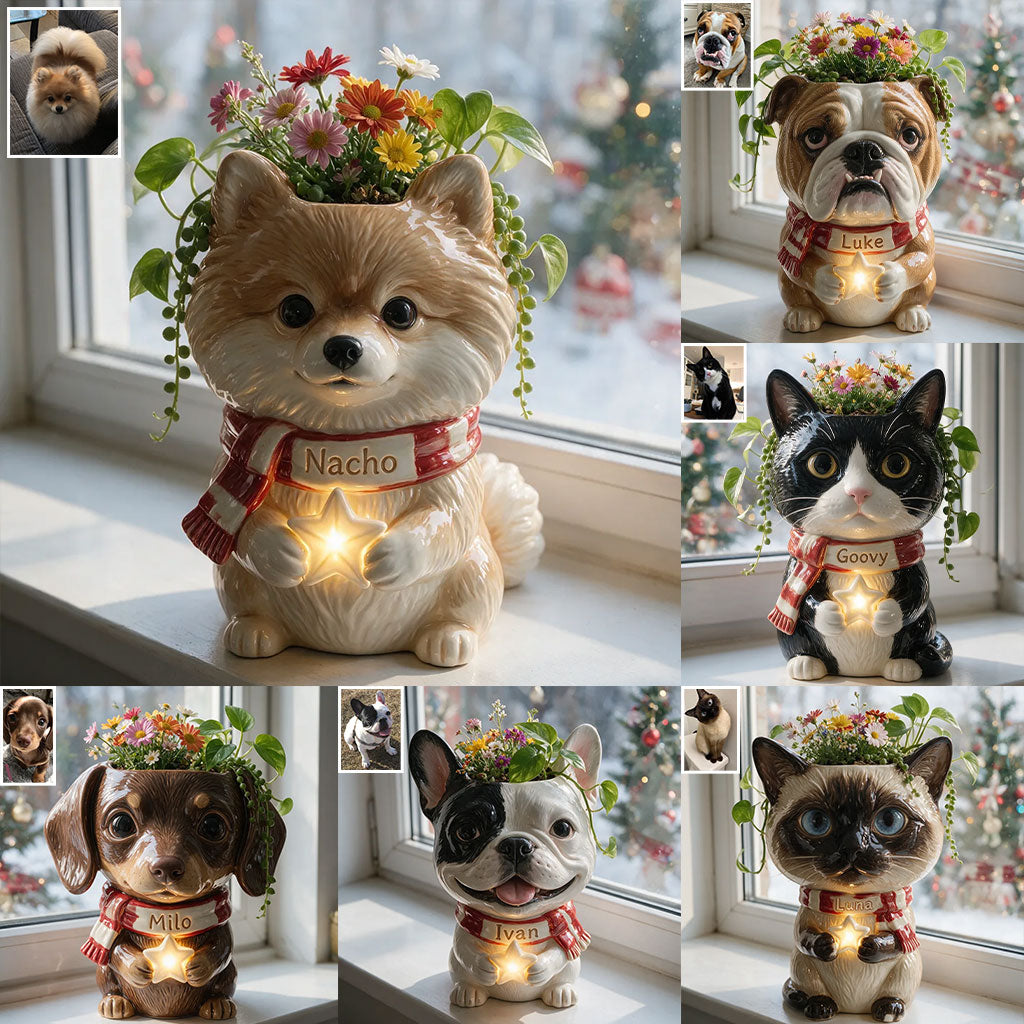 Merry Woofmas - Personalized Dog Acrylic Pot