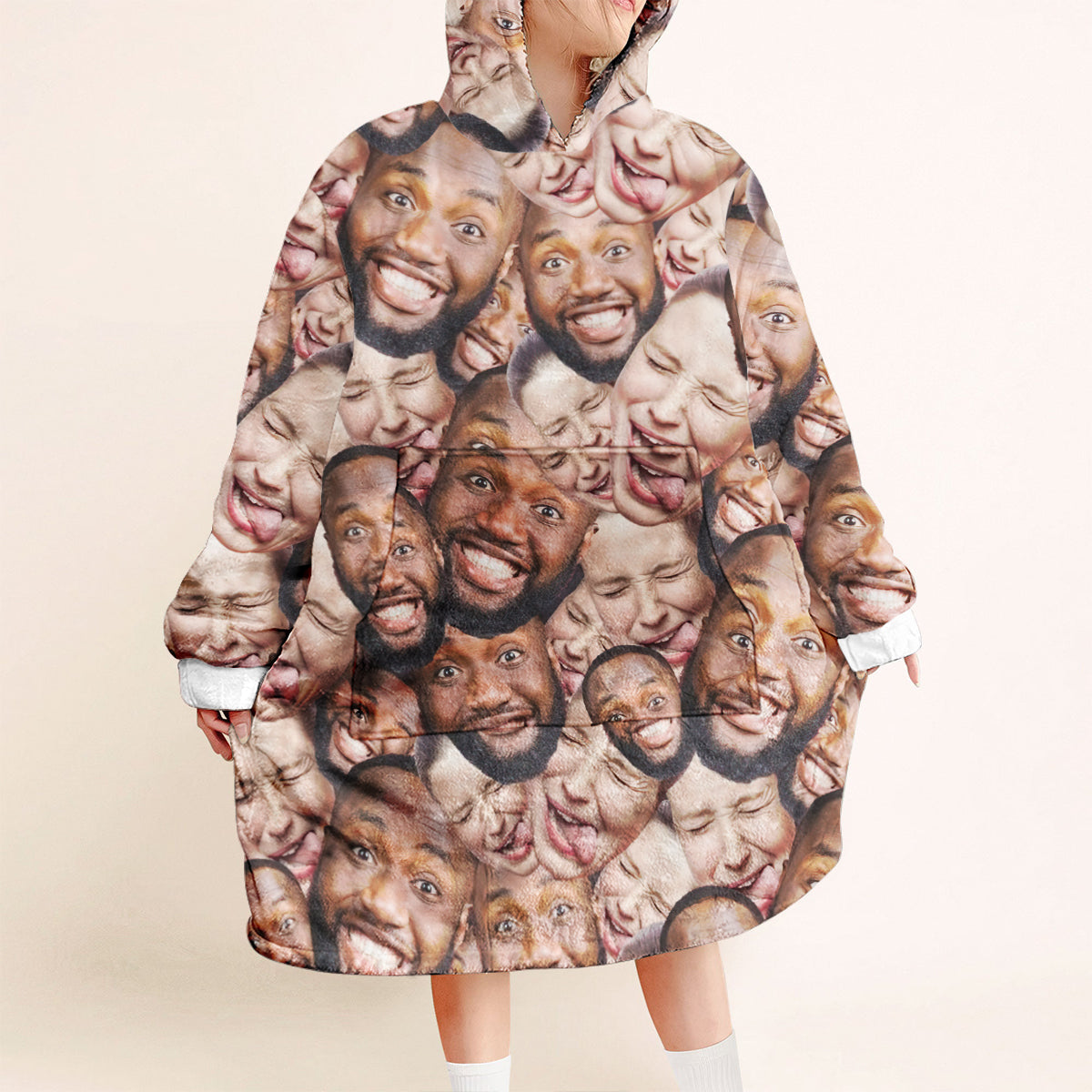 Custom Photo Blanket Hoodie - gift for dog lover, cat lover, anyone - Personalized Blanket Hoodie