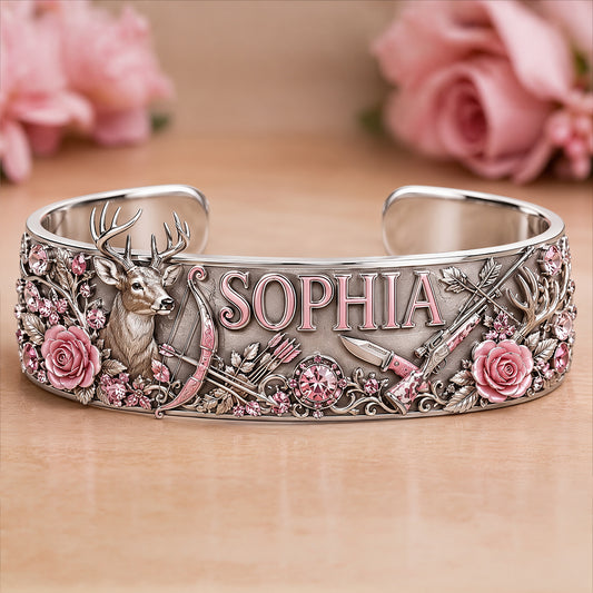 Love Hunting - Personalized Hunting Shaped Cuff Bracelet