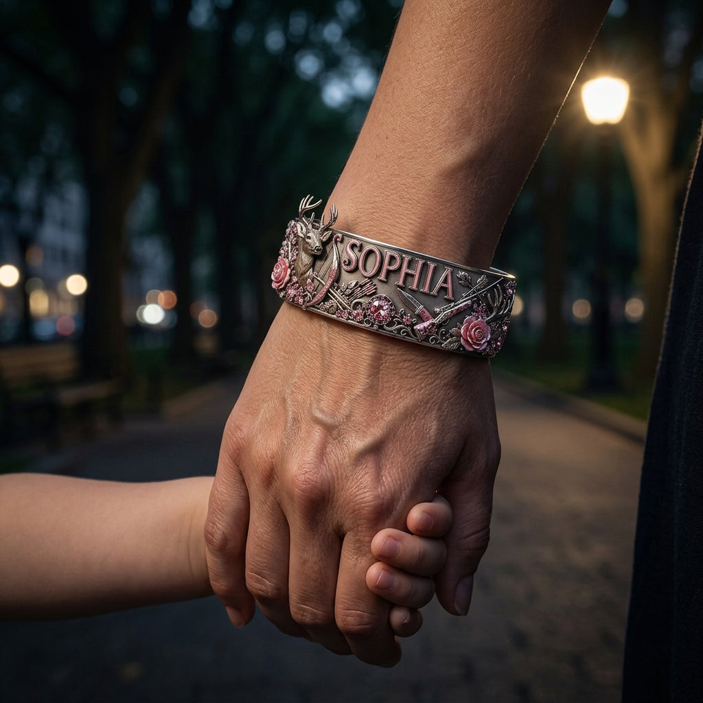 Love Hunting - Personalized Hunting Shaped Cuff Bracelet