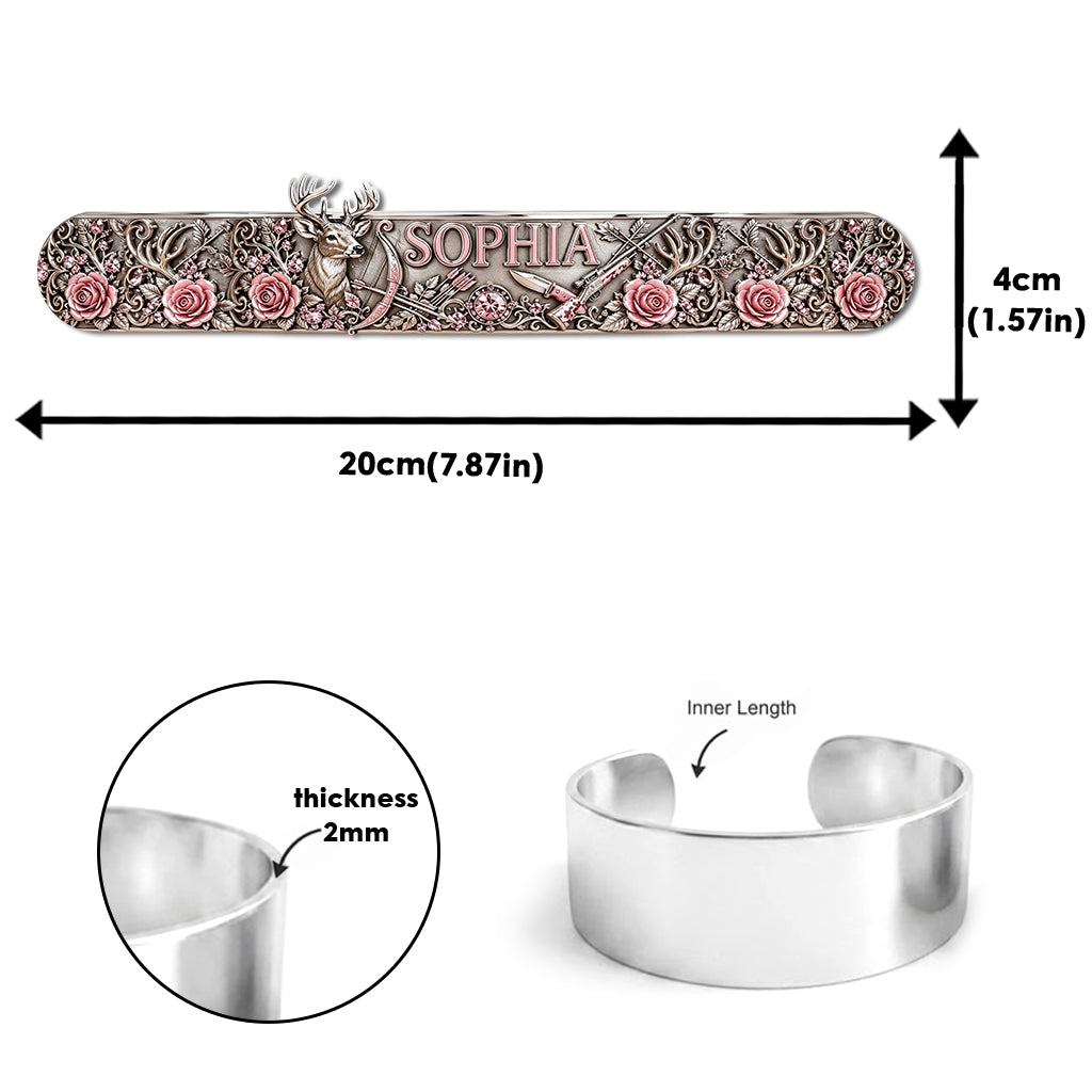 Love Hunting - Personalized Hunting Shaped Cuff Bracelet