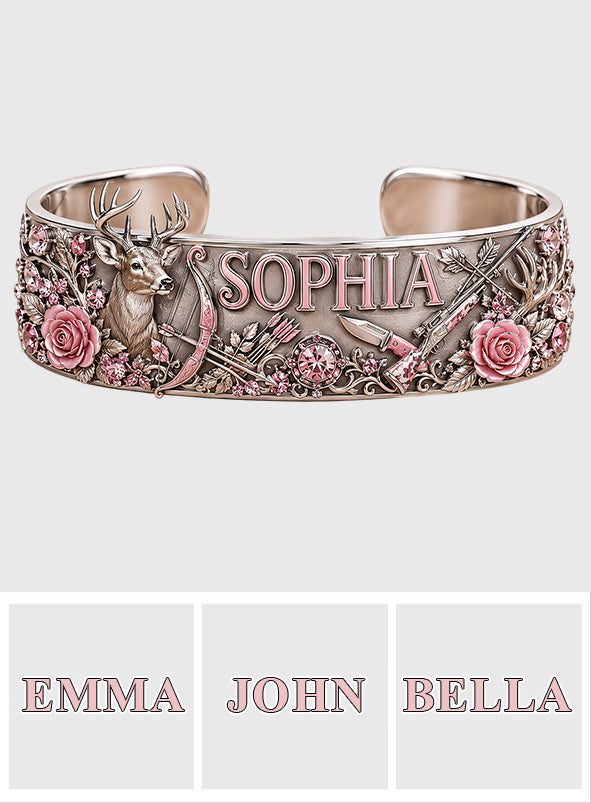 Love Hunting - Personalized Hunting Shaped Cuff Bracelet
