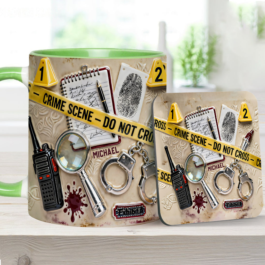 True Crime Watching Mug - Personalized True Crime Accent Mug & Coaster