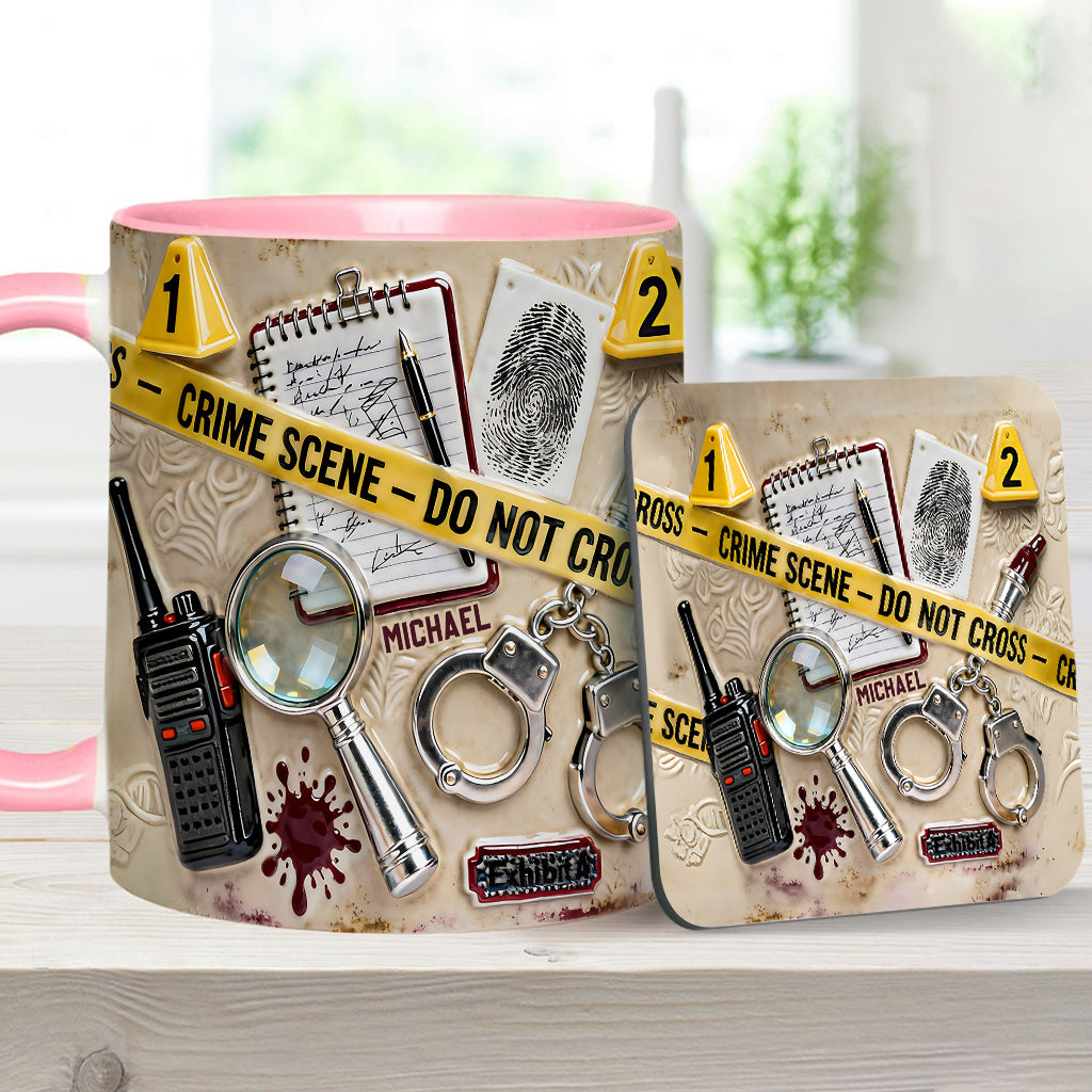 True Crime Watching Mug - Personalized True Crime Accent Mug & Coaster