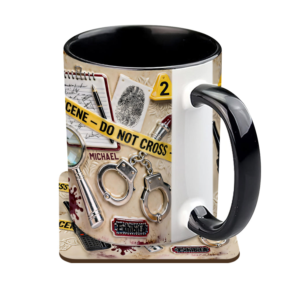True Crime Watching Mug - Personalized True Crime Accent Mug & Coaster