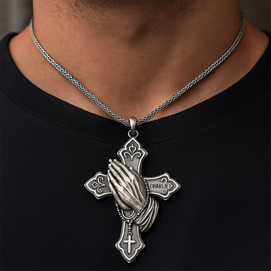 Christian Prayer - Personalized Christian Custom Shaped Pendant Necklace