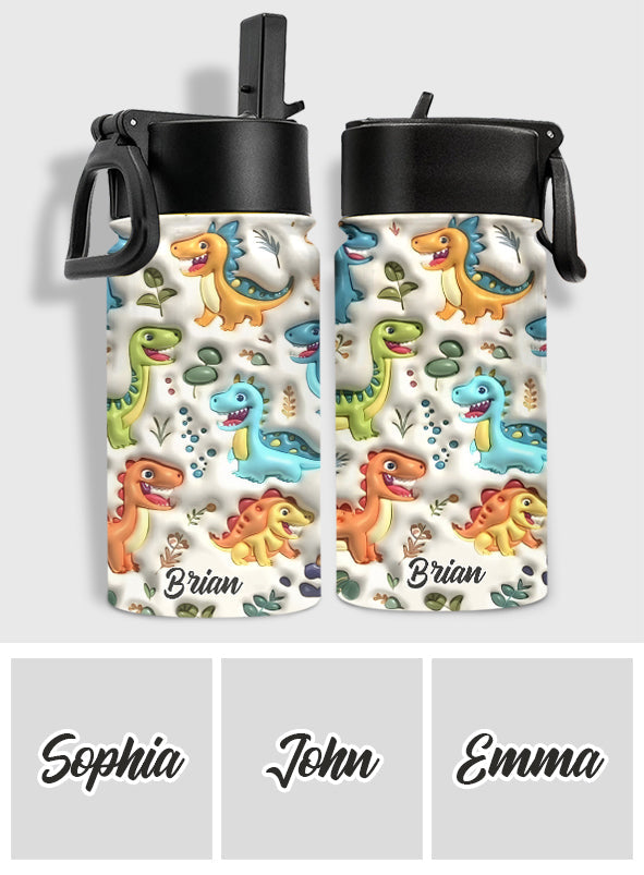 Cute Dinosaurus Custom Name - Personalized Kid Kids Water Bottle