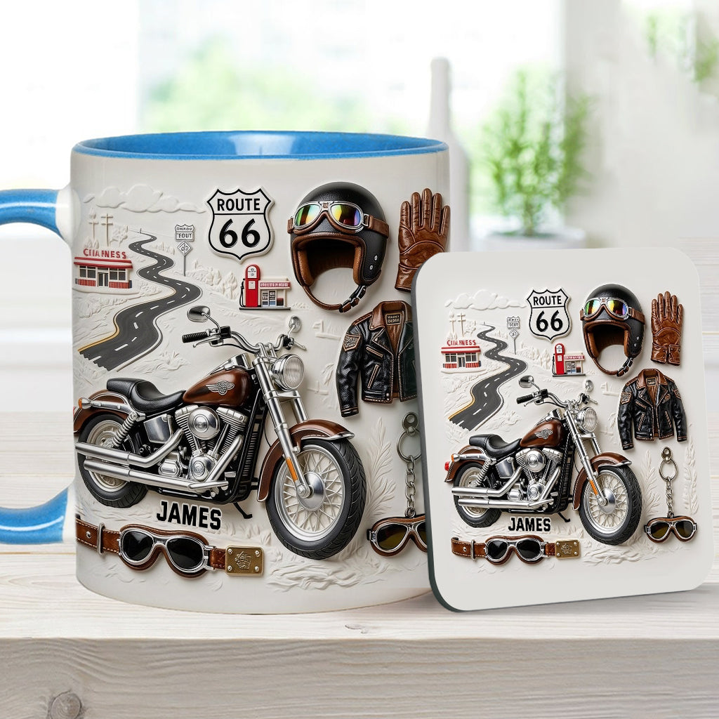 Motorcycle - Personalized Biker Accent Mug & Coaster