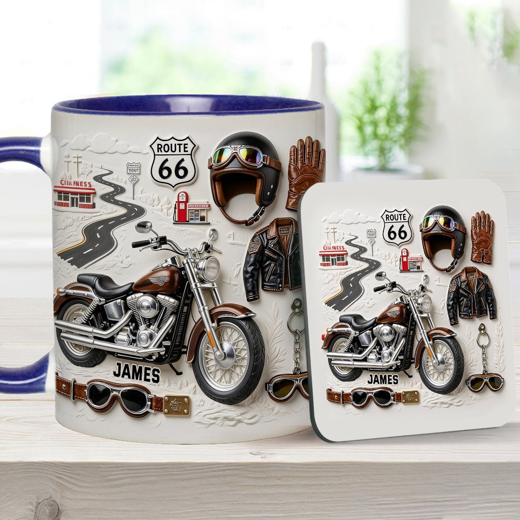 Motorcycle - Personalized Biker Accent Mug & Coaster