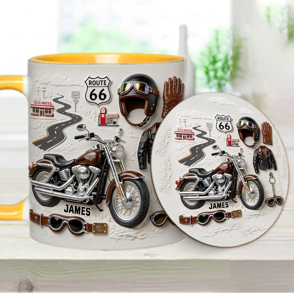 Motorcycle - Personalized Biker Accent Mug & Coaster