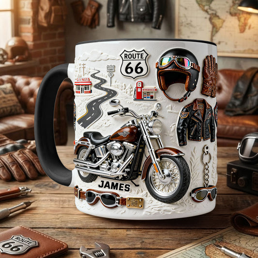 Motorcycle - Personalized Biker Accent Mug & Coaster